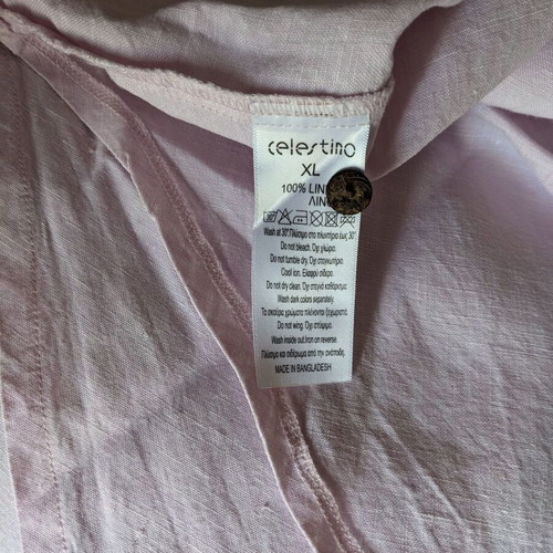 Celestino women's shirt like new, 100% linen, pink and purple, XL