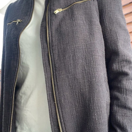 H&M Jacket No40 Dark Gray With Gold Zippers Like New