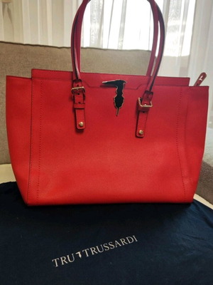Τσάντα ώμου Trussardi κόκκινη σαν καινούργια