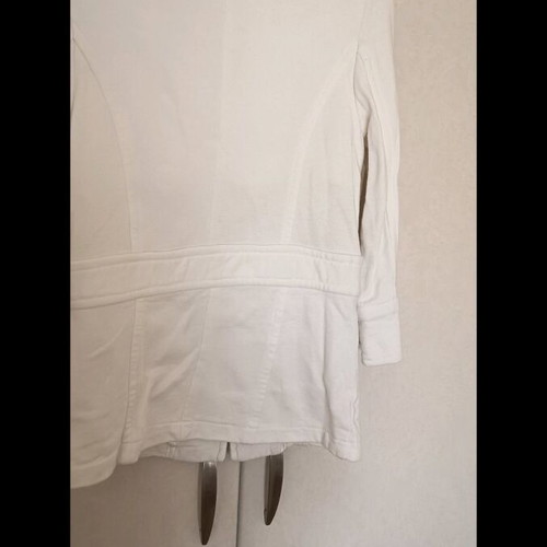 Bershka sweatshirt jacket with buttons 3/4 sleeve like new white size L