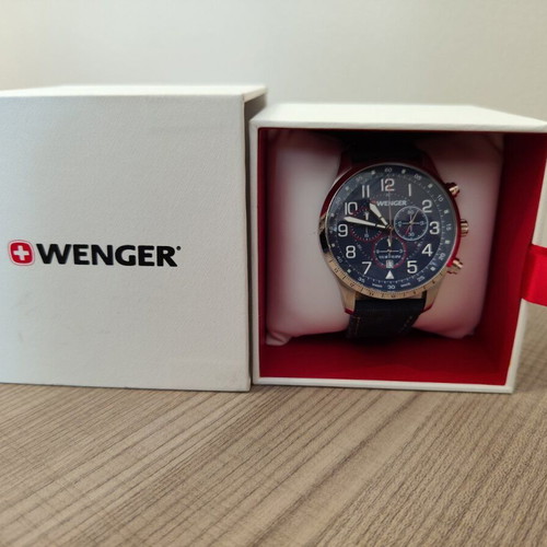 Wenger Attitude Blue Rubber Chronograph watch like new