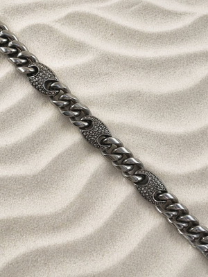 Bracelet stainless steel and crystals new, silver