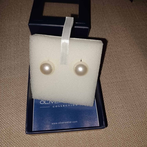 Double earrings Oliver Weber Collection new with pearls and crystal