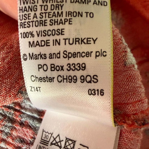 Marks & Spencer viscose shirt L used, black and red