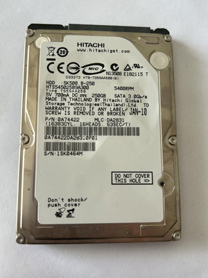 Hitachi HDD 2.5 inch SATA 3 250 GB like new