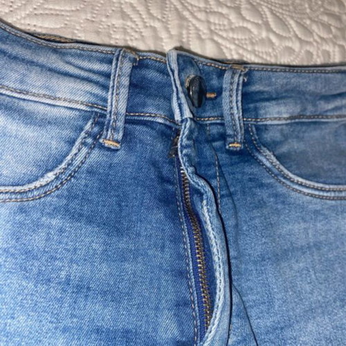 Kids' blue denim shorts used with pockets