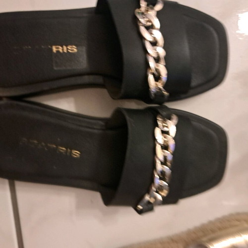 Leather flat shoes like new, black, size 36