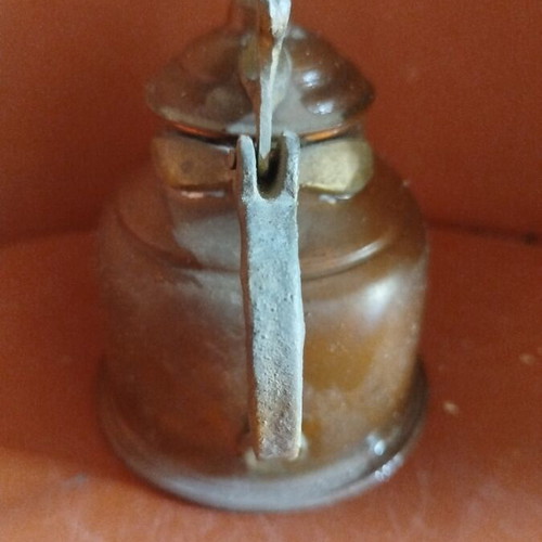 Individual teapot used, collectible copper and brass