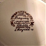  7 Vintage Πιάτα Genuine Hand Engraving Ridgway est.1792 Ironstone Staffordhire England guaranteed detergent proof 1"Hayride"