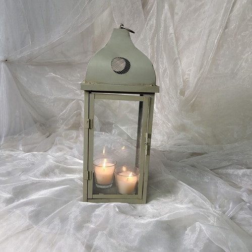 Vintage iron decorative lantern like new with green patina