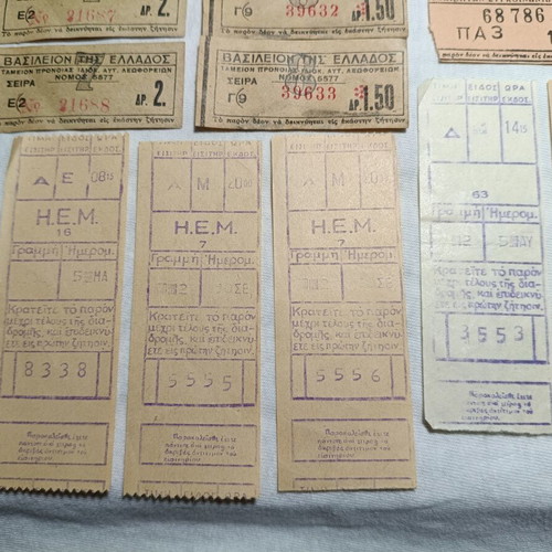 Collection of 24 used vintage urban transport tickets from 1940s-60s
