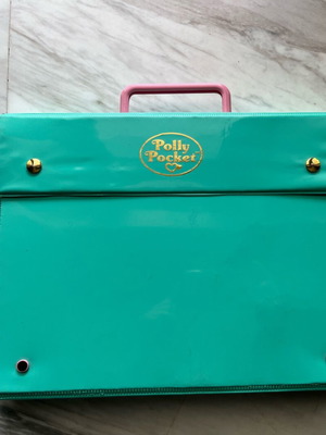 Polly Pocket Bluebird 1990 Writing Case Playset vintage with 5 original figures and ruler used