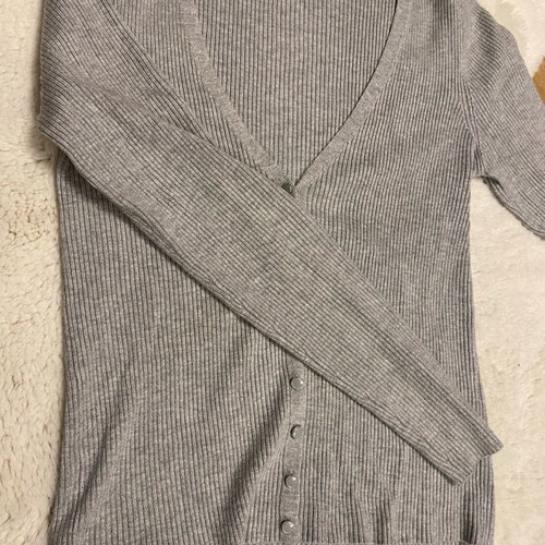 Stradivarius ribbed grey cardigan size S used fitted
