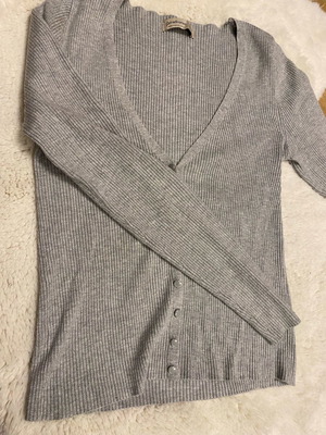 Stradivarius ribbed grey cardigan size S used fitted