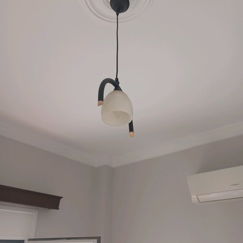 Ceiling light used with beige glass shade 10 cm diameter