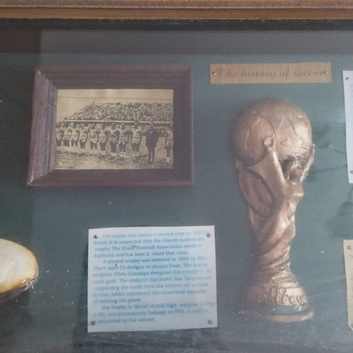 Large embossed World Cup history frame 45 years