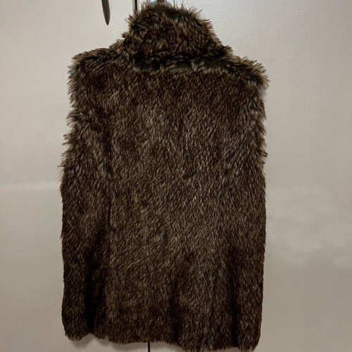 Fur vest animal print like new, brown, size XS