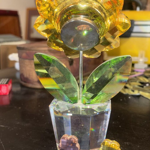 Swarovski Vintage Sunflower Crystal Figurine like new, large size 21 cm