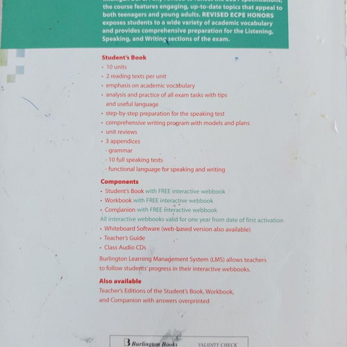 Revised ECPE Honors book used, Proficiency C2, Burlington Books
