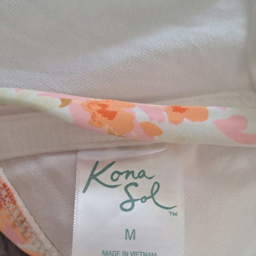 Kona Sol One-Shoulder Swimsuit Floral Print Size M like new