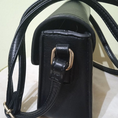 Puccini leather women's crossbody bag new, black with gold details