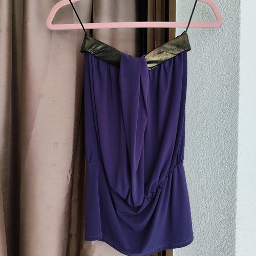You Too Exclusive women's top vintage like new, purple with gold details