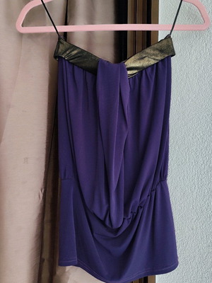 You Too Exclusive women's top vintage like new, purple with gold details