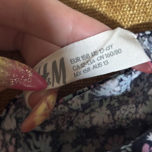 Floral blouse shorts H&M like new, adjustable, multicolor, size 158 cm