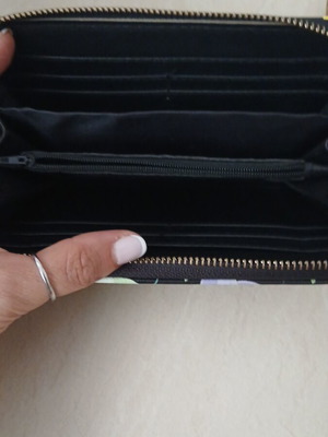 Wallet like new, black with colorful elephants