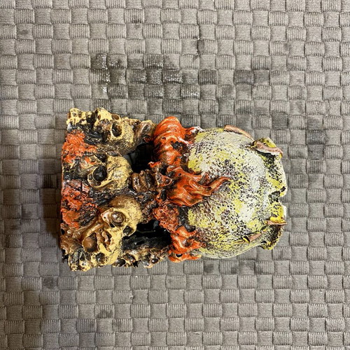 Decorative Cauldron with Skulls new, gothic aquarium ornament