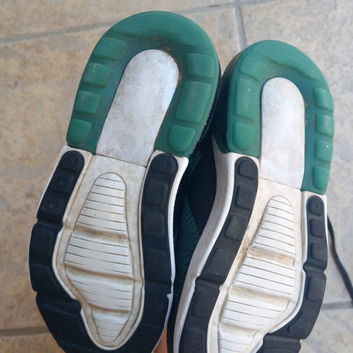 Nike kids athletic shoes like new, size 29.5, black and green