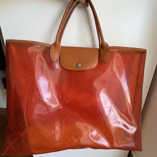 Longchamp summer shoulder bag like new, orange, 50x35 cm