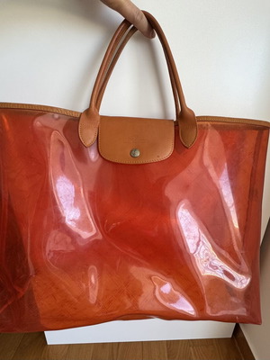 Longchamp summer shoulder bag like new, orange, 50x35 cm