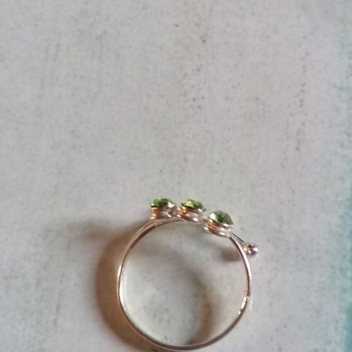 Silver 925 Toe Ring with Green Strass New
