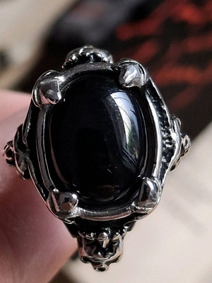 Gothic ring 2cm Et Nox hard and heavy like new, men's