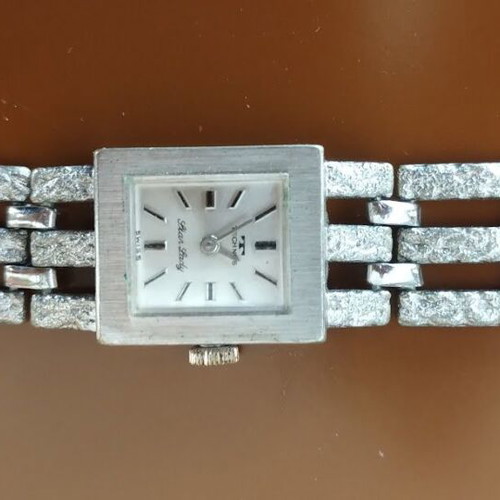 Technos Star Lady wristwatch used, silver vintage women's