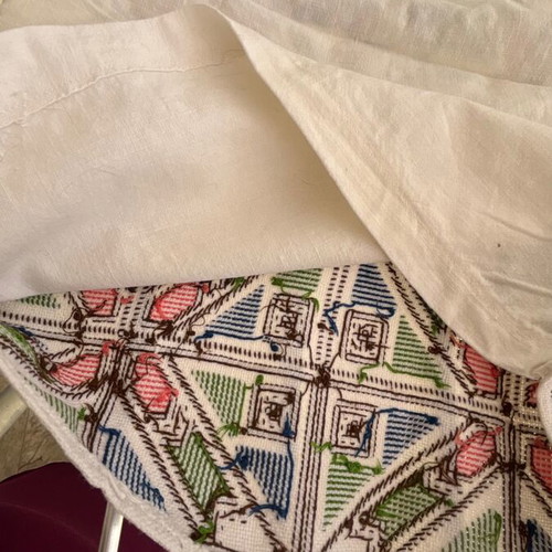 Pillowcase with Handmade Embroidery used, decorative vintage
