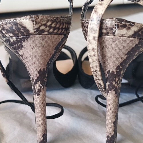 Guess Amee women's high-heeled sandals size 39 new black animal print