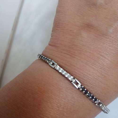 925 silver bracelet 18 cm with zirconia