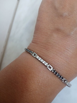925 silver bracelet 18 cm with zirconia