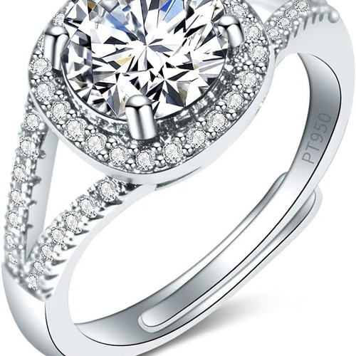 Women's ring new with white zirconia and silver plating