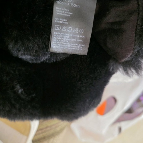Fur blanket new, black, soft, 1.10×1.50 m with lining