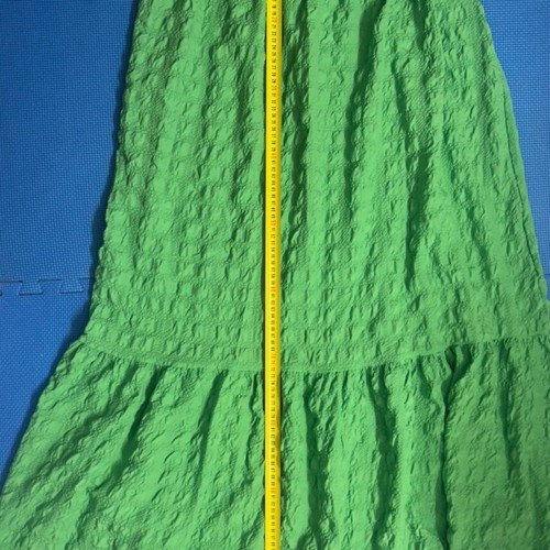 Zara green textured maxi dress size large new