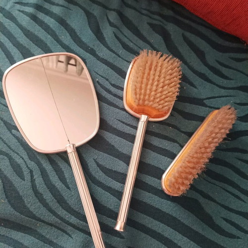 Vintage grooming set used with romantic floral motifs