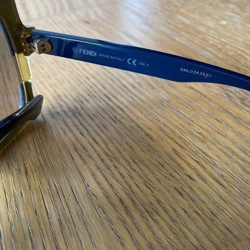 Fendi large sunglasses like new, beige and blue