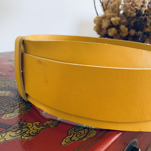 Ioanna Kourbela yellow leather waist belt