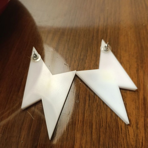 Funk da Queen plexiglass asymmetric geometric earrings Trigonometry like new