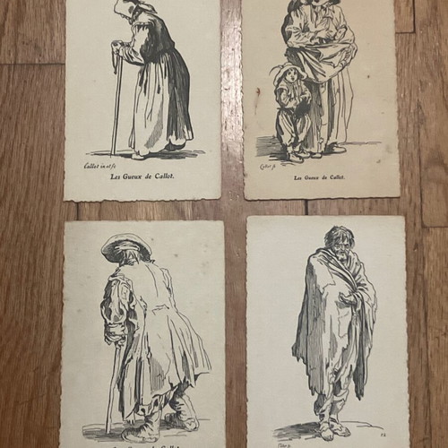 Pack of 25 vintage French postcards «les gueux» like new