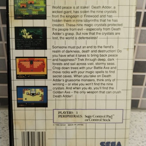 Golden Axe Warrior Sega Master System used, with box and cartridge