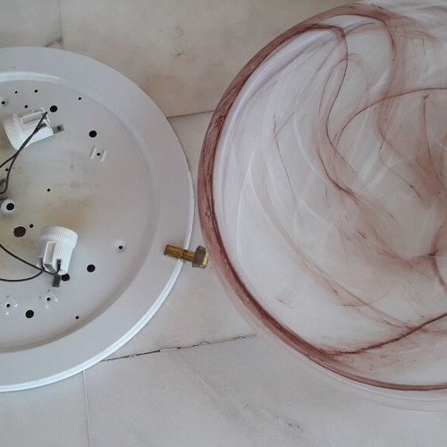 Glass ceiling lights used, set of 2 large